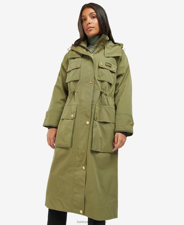 Barbour Clothing Women Midnight Green Thruxton Waterproof Trench Coat 2BB2F1536