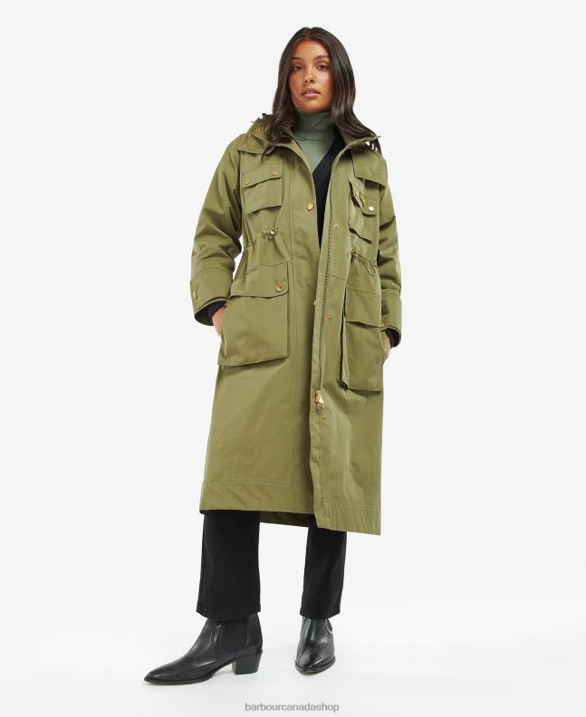Barbour Clothing Women Midnight Green Thruxton Waterproof Trench Coat 2BB2F1536