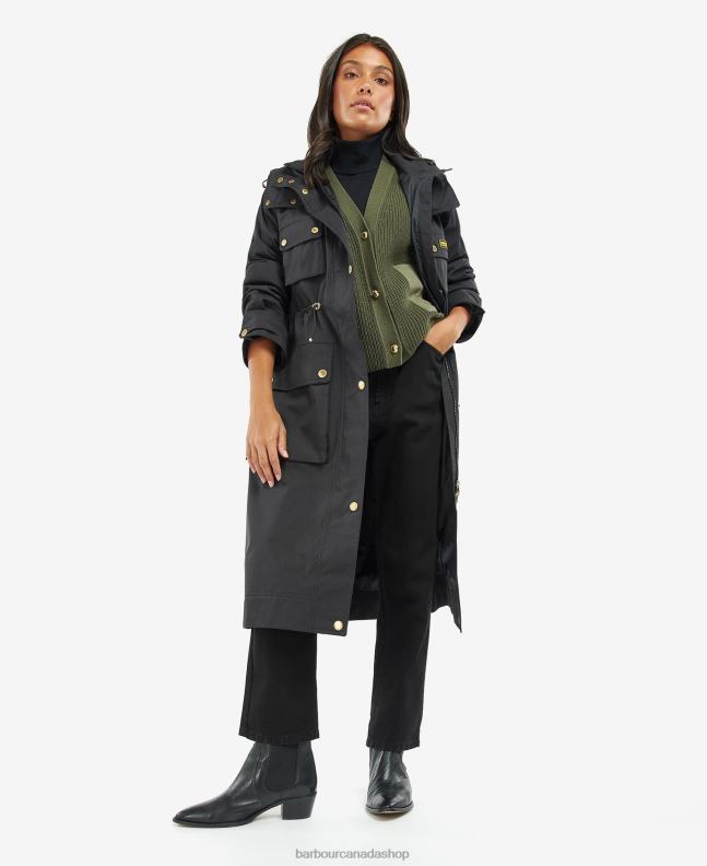 Barbour Clothing Women Midnight Green Thruxton Waterproof Trench Coat 2BB2F1537