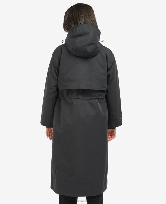 Barbour Clothing Women Midnight Green Thruxton Waterproof Trench Coat 2BB2F1537