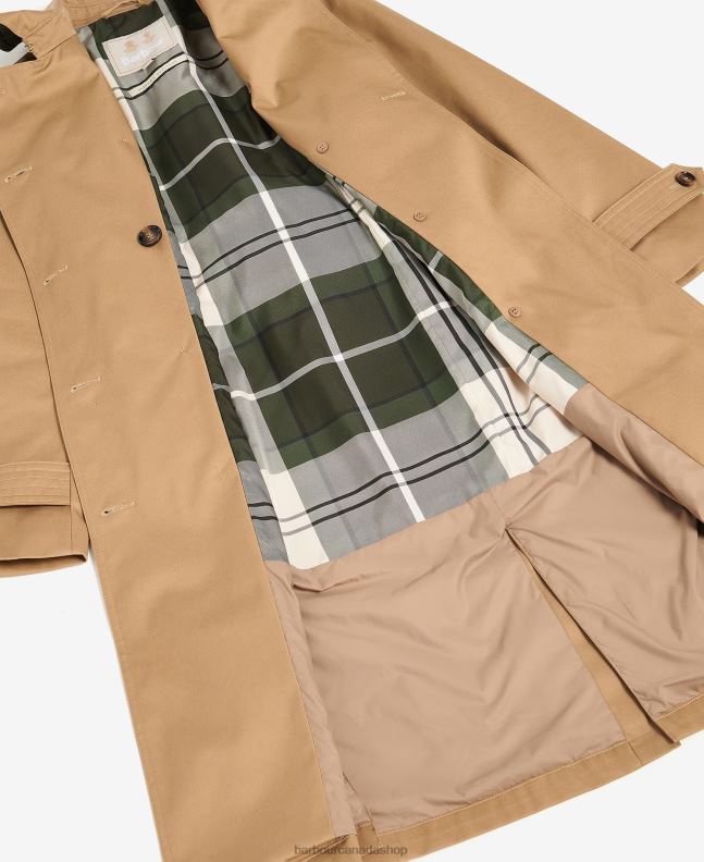 Barbour Clothing Women Midnight/Rosewood Tartan Greta Showerproof Trench Coat 2BB2F1524