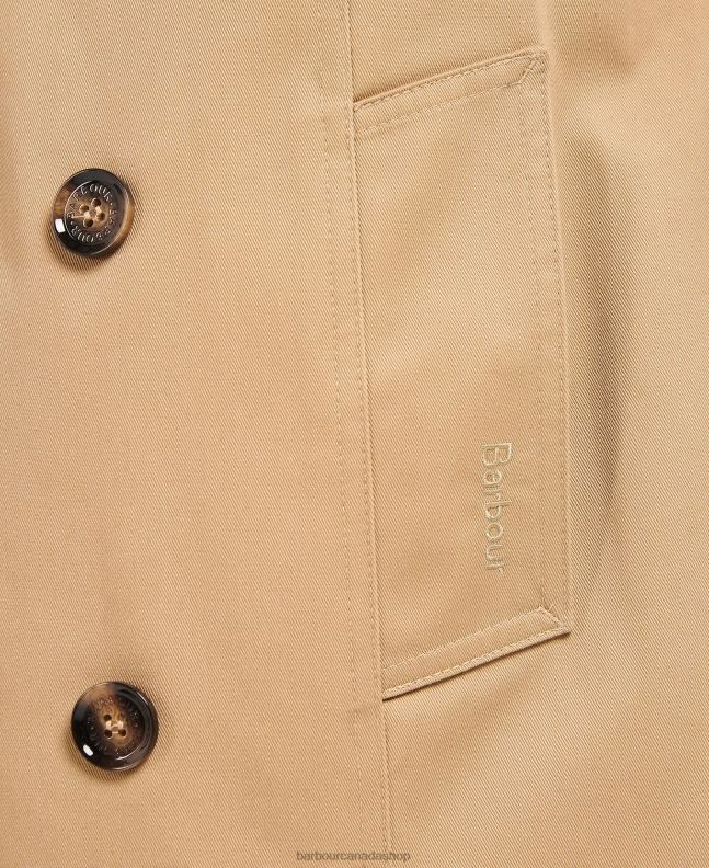 Barbour Clothing Women Midnight/Rosewood Tartan Greta Showerproof Trench Coat 2BB2F1524