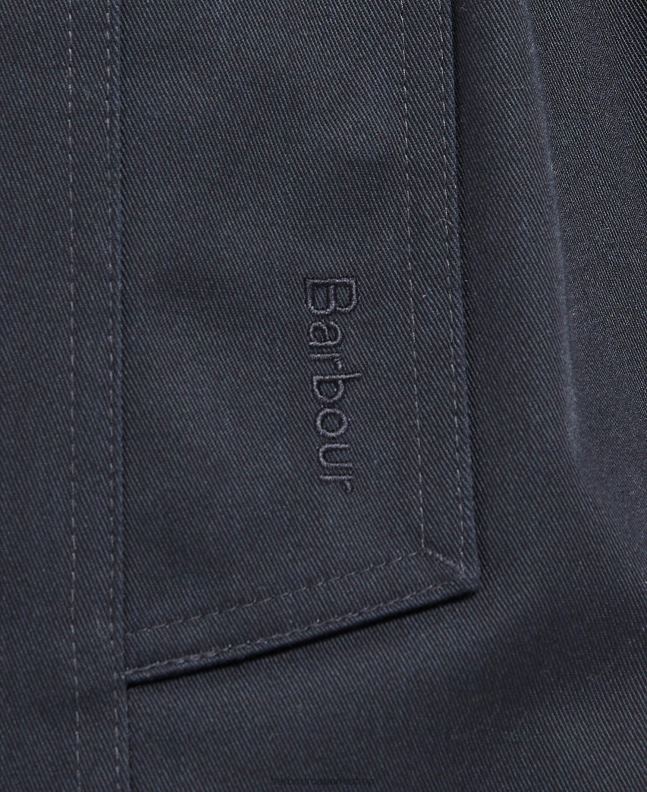 Barbour Clothing Women Midnight/Rosewood Tartan Greta Showerproof Trench Coat 2BB2F1531