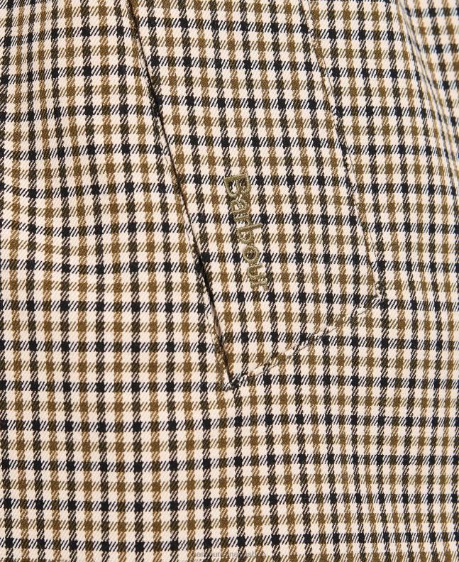 Barbour Clothing Women Poplar Green Micro Check Somerland Check Trench Coat 2BB2F1525