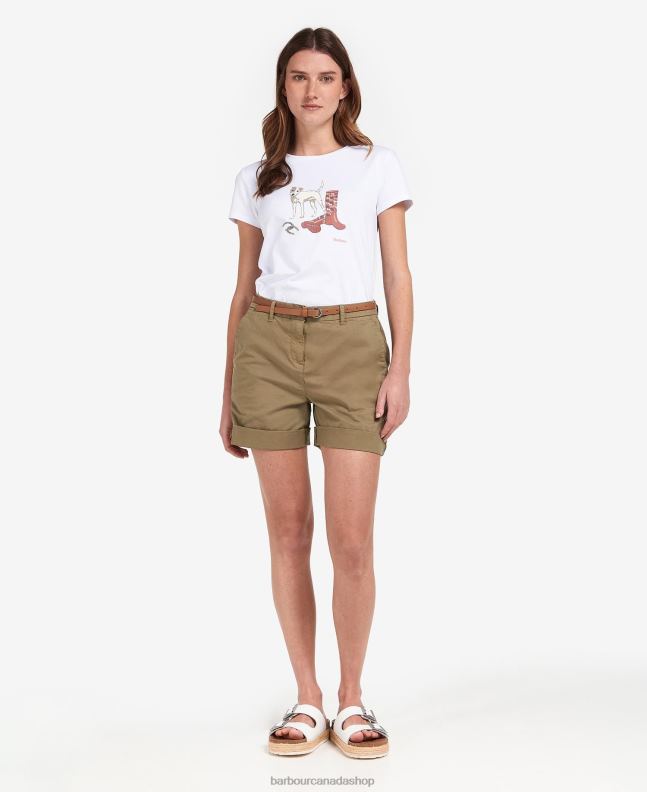 Barbour Clothing Women Classic White Chino Shorts 2BB2F1764