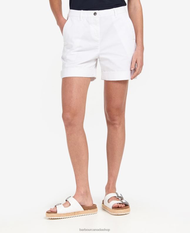 Barbour Clothing Women Classic White Chino Shorts 2BB2F1786