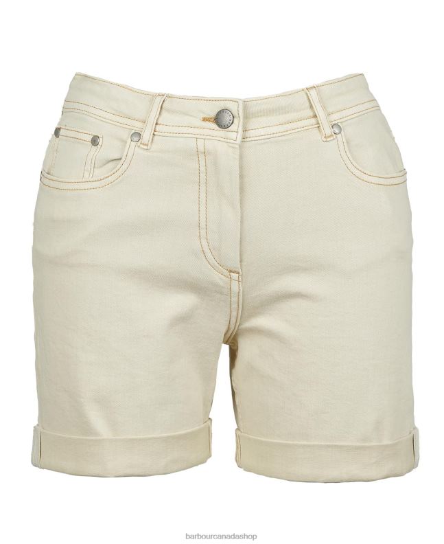 Barbour Clothing Women Ecru Maddison Denim Shorts 2BB2F1769