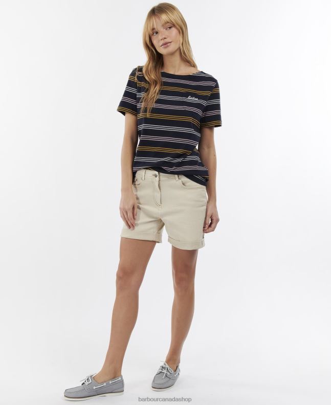 Barbour Clothing Women Ecru Maddison Denim Shorts 2BB2F1769