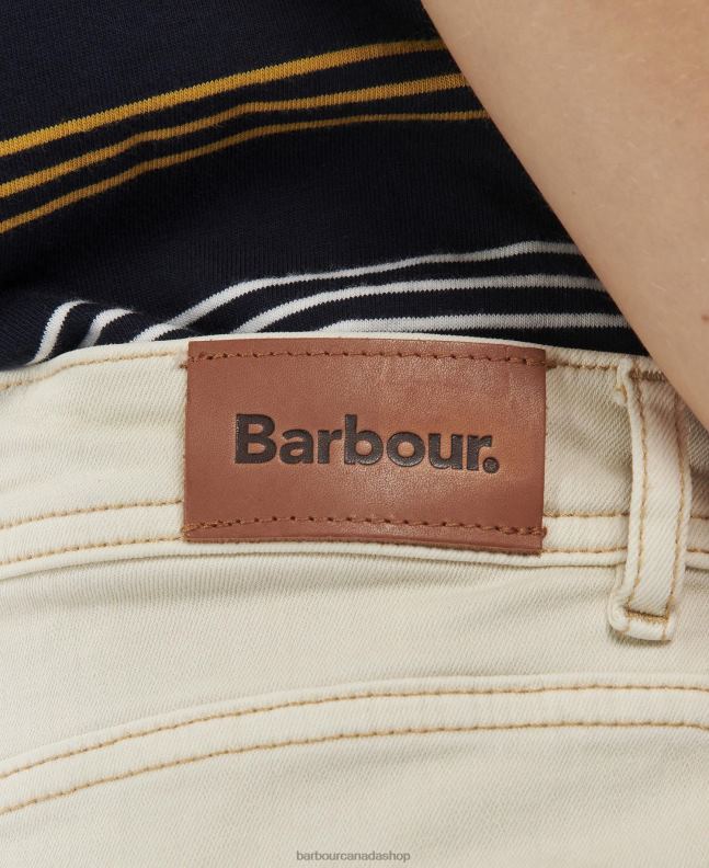 Barbour Clothing Women Ecru Maddison Denim Shorts 2BB2F1769