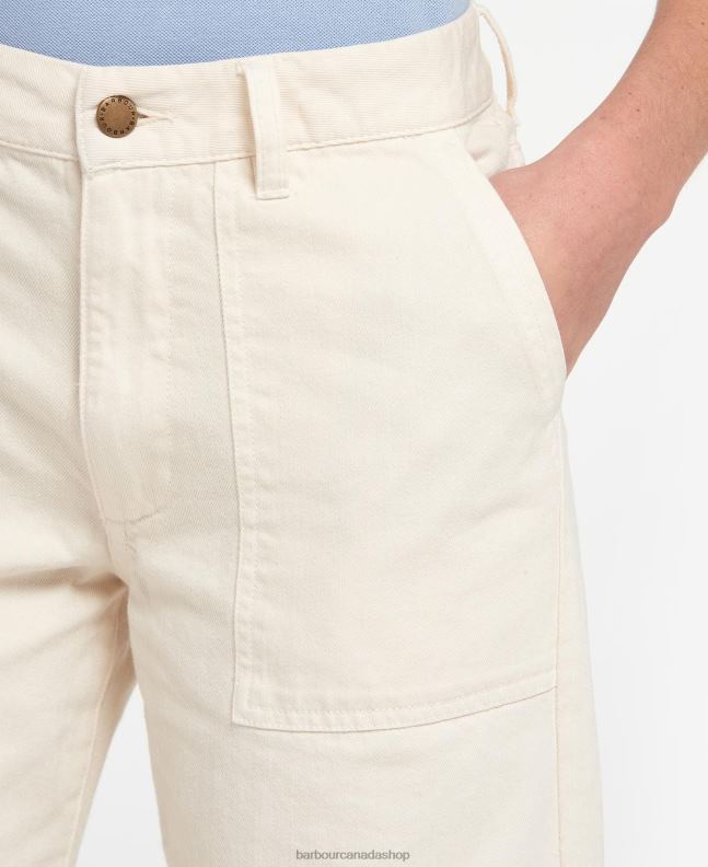Barbour Clothing Women Ecru Southport Cropped Jeans 2BB2F1773