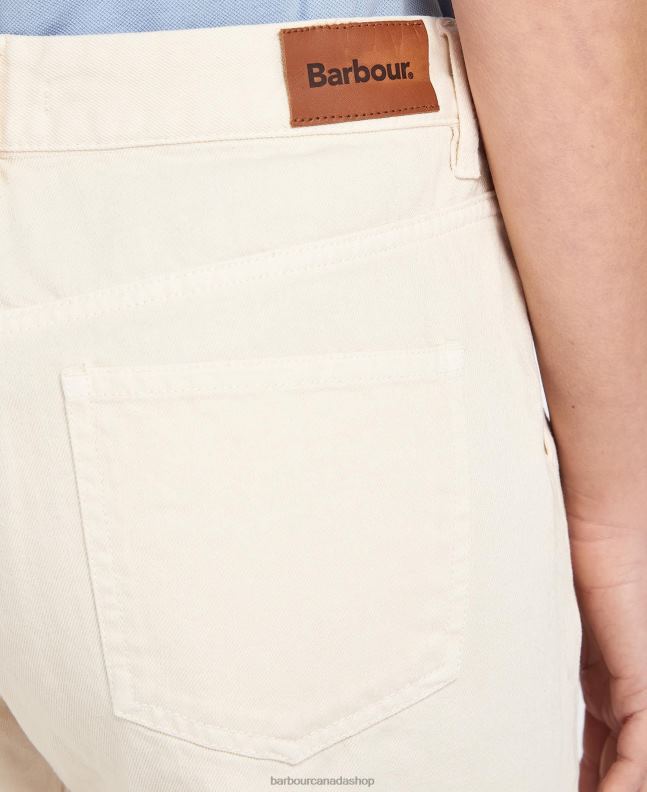 Barbour Clothing Women Ecru Southport Cropped Jeans 2BB2F1773