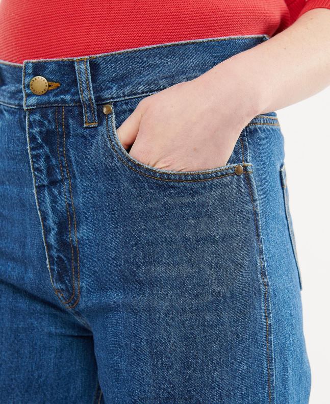 Barbour Clothing Women Ecru Westbury Barrel Leg Jeans 2BB2F1779