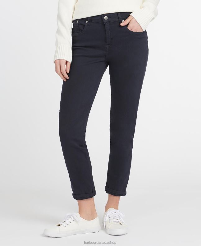 Barbour Clothing Women White Essential Slim Trousers 2BB2F1778