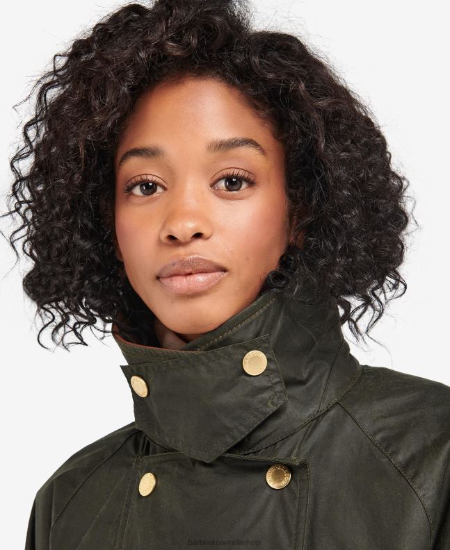 Barbour Clothing Women Archive Olive/Ancient Bearden Waxed Jacket 2BB2F1371