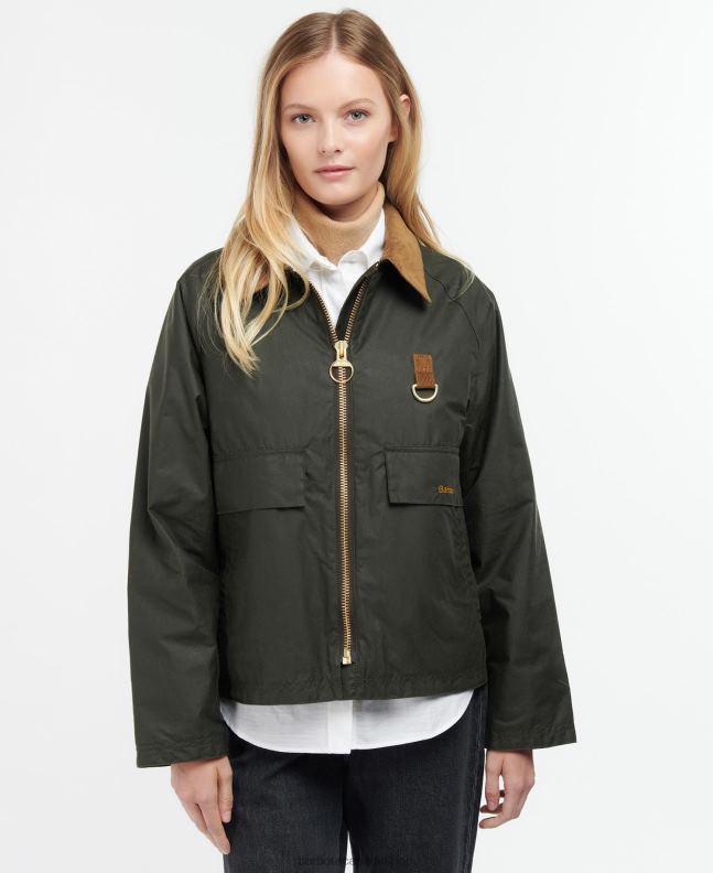 Barbour Clothing Women Archive Olive/Ancient Eddleston Waxed Jacket 2BB2F1367