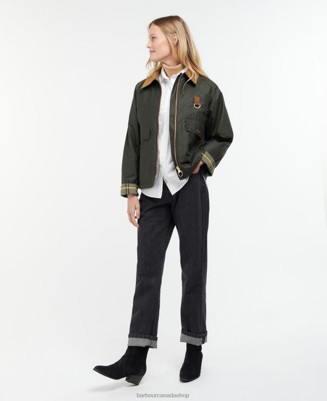 Barbour Clothing Women Archive Olive/Ancient Eddleston Waxed Jacket 2BB2F1367