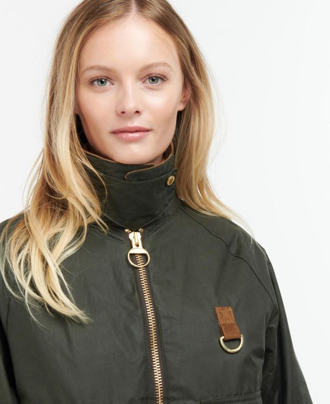 Barbour Clothing Women Archive Olive/Ancient Eddleston Waxed Jacket 2BB2F1367