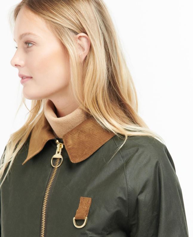 Barbour Clothing Women Archive Olive/Ancient Eddleston Waxed Jacket 2BB2F1367