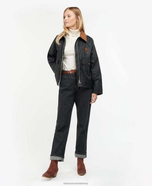 Barbour Clothing Women Archive Olive/Ancient Eddleston Waxed Jacket 2BB2F1383