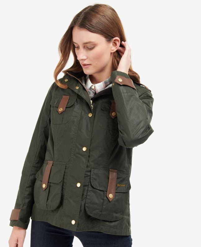 Barbour Clothing Women Archive Olive/Ancient Premium Defence Waxed Jacket 2BB2F1396