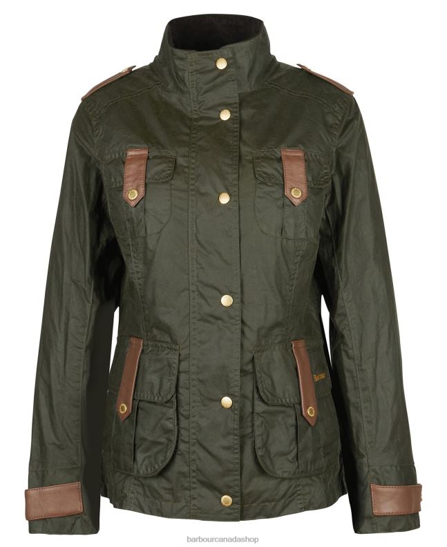 Barbour Clothing Women Archive Olive/Ancient Premium Defence Waxed Jacket 2BB2F1396