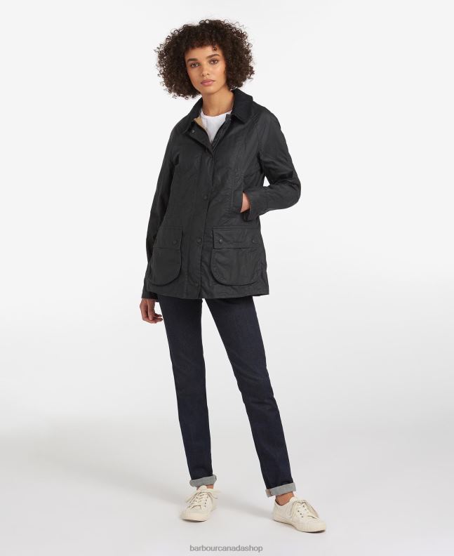Barbour Clothing Women Archive Olive Lightweight Beadnell Waxed Cotton Jacket 2BB2F1378