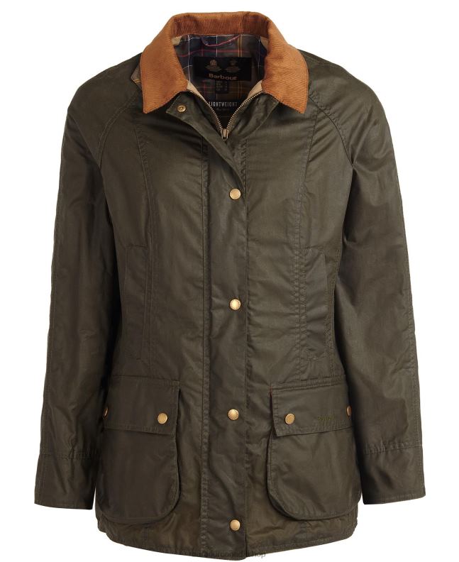 Barbour Clothing Women Archive Olive Lightweight Beadnell Waxed Cotton Jacket 2BB2F1398
