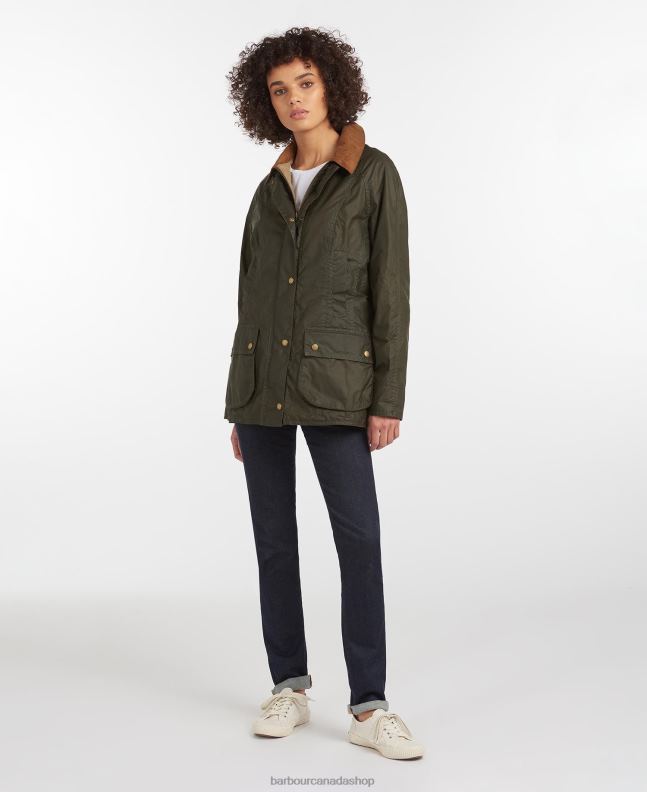 Barbour Clothing Women Archive Olive Lightweight Beadnell Waxed Cotton Jacket 2BB2F1398