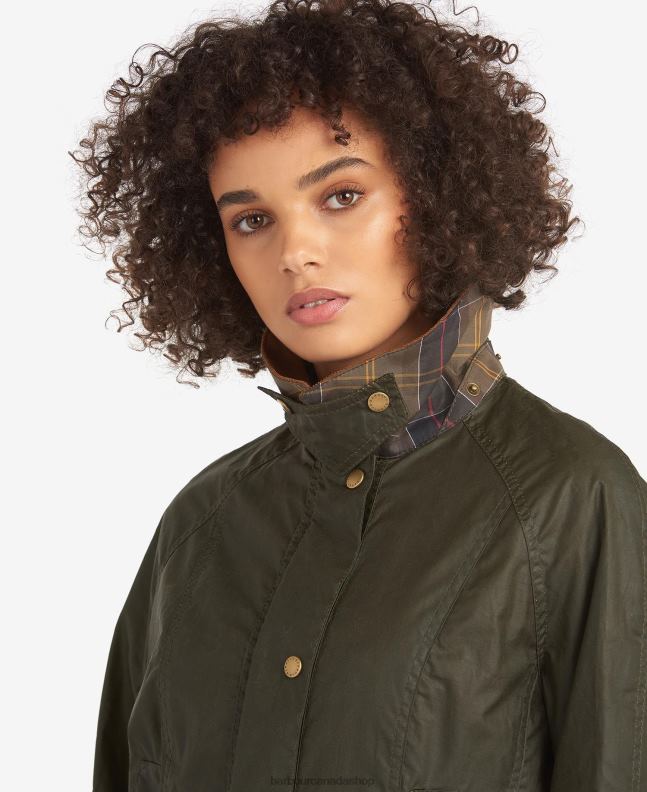 Barbour Clothing Women Archive Olive Lightweight Beadnell Waxed Cotton Jacket 2BB2F1398