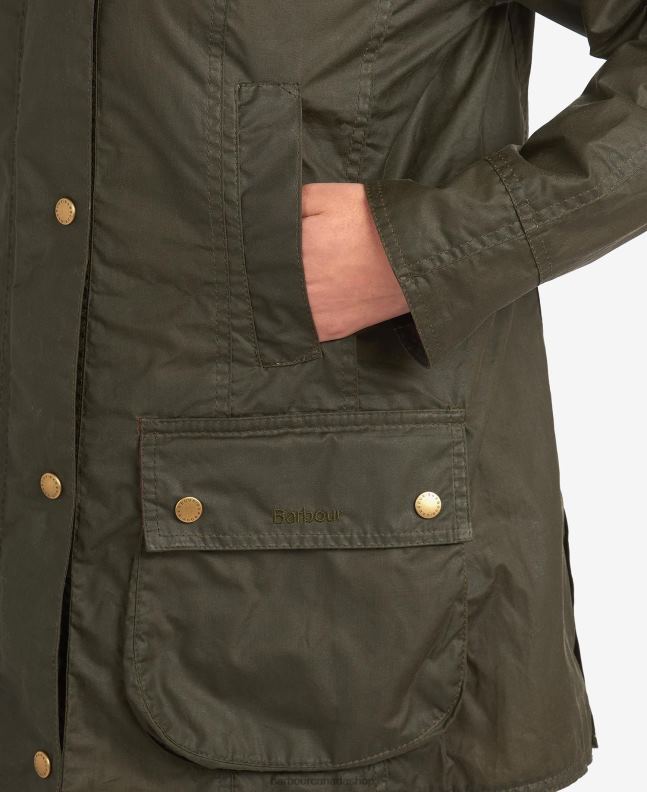 Barbour Clothing Women Archive Olive Lightweight Beadnell Waxed Cotton Jacket 2BB2F1398