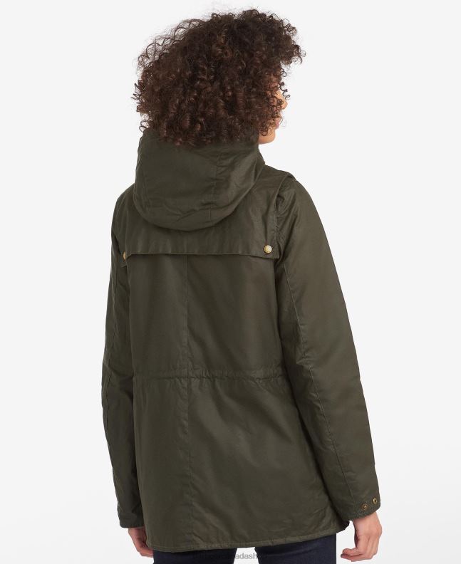 Barbour Clothing Women Archive Olive Lightweight Durham Waxed Cotton Jacket 2BB2F1369