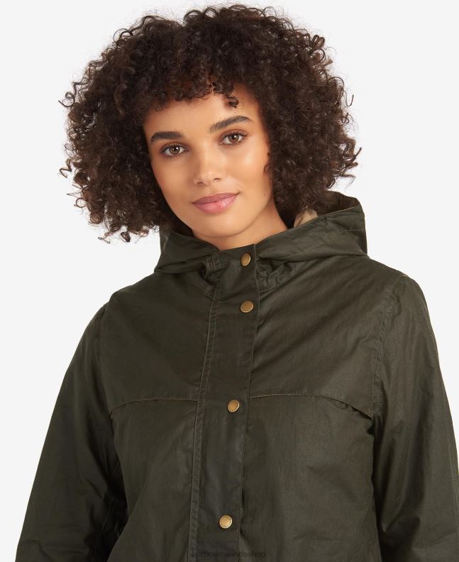 Barbour Clothing Women Archive Olive Lightweight Durham Waxed Cotton Jacket 2BB2F1369
