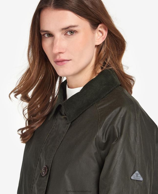 Barbour Clothing Women Archive Olive/Pink Punch Salt Waxed Jacket 2BB2F1379