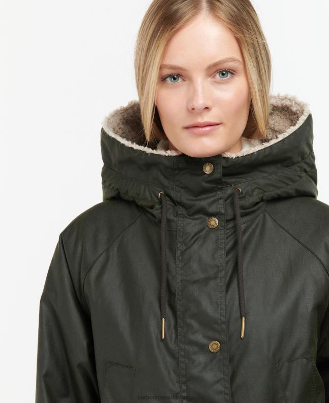 Barbour Clothing Women Black/Ancient Tartan Gunnister Wax Jacket 2BB2F1375