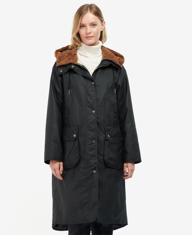 Barbour Clothing Women Black/Ancient Tartan Gunnister Wax Jacket 2BB2F1395