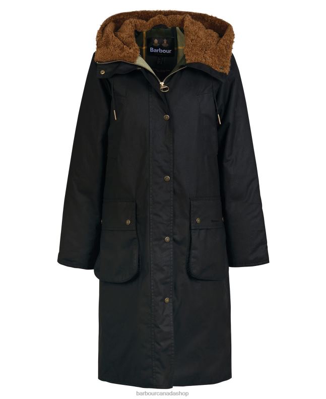 Barbour Clothing Women Black/Ancient Tartan Gunnister Wax Jacket 2BB2F1395