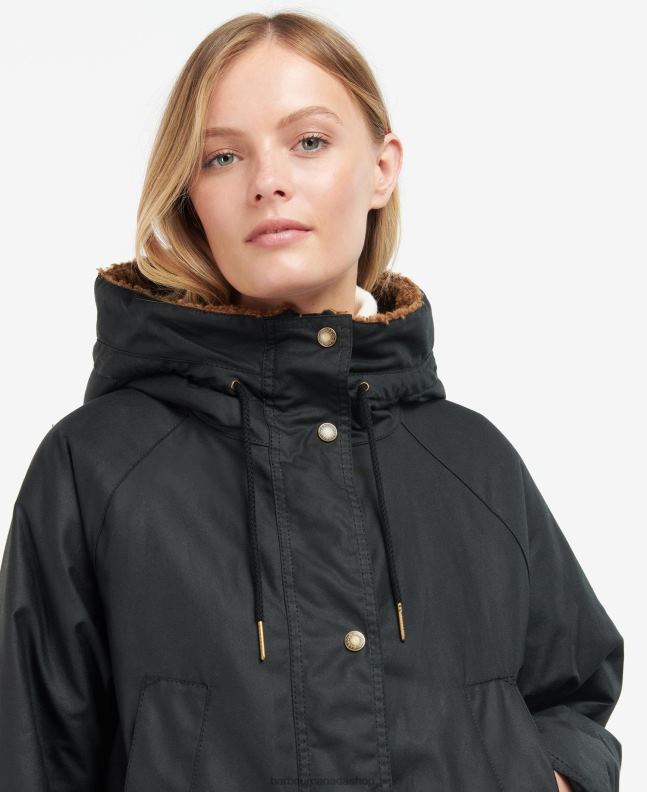 Barbour Clothing Women Black/Ancient Tartan Gunnister Wax Jacket 2BB2F1395