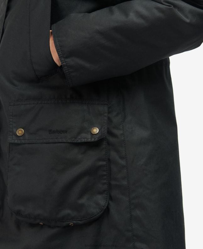 Barbour Clothing Women Black/Ancient Tartan Gunnister Wax Jacket 2BB2F1395