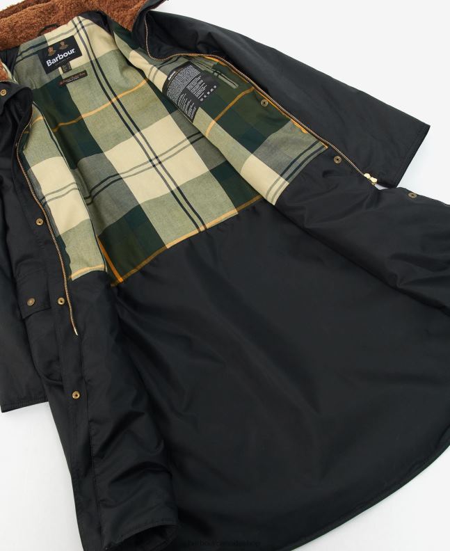 Barbour Clothing Women Black/Ancient Tartan Gunnister Wax Jacket 2BB2F1395
