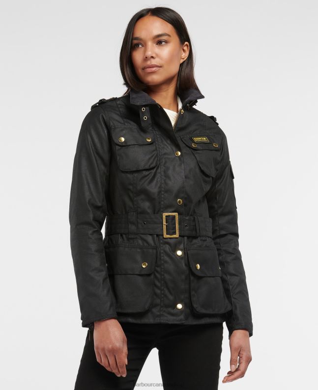 Barbour Clothing Women Black Ladies International Waxed Jacket 2BB2F1380