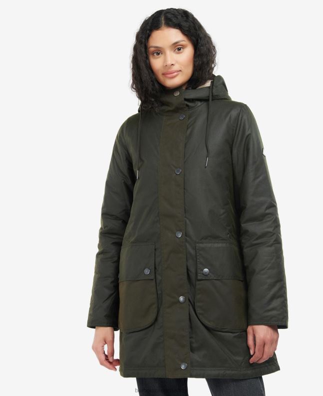 Barbour Clothing Women Fern/Olive/Limeade Lunan Wax Jacket 2BB2F1397