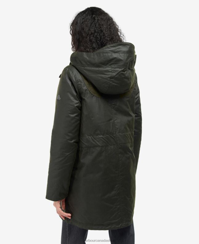 Barbour Clothing Women Fern/Olive/Limeade Lunan Wax Jacket 2BB2F1397