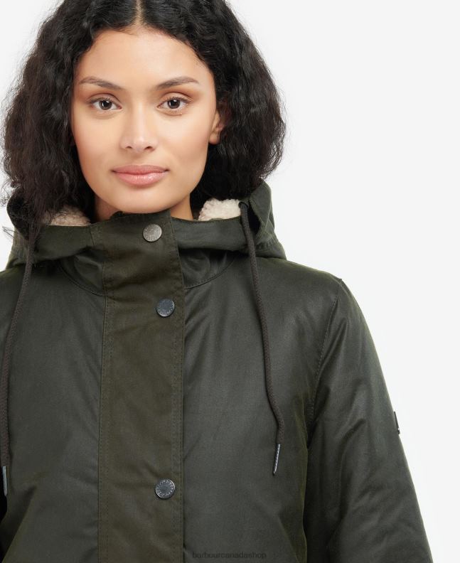 Barbour Clothing Women Fern/Olive/Limeade Lunan Wax Jacket 2BB2F1397