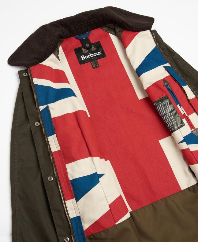 Barbour Clothing Women Olive Limited Edition Union Jack Beadnell Wax Jacket 2BB2F1366