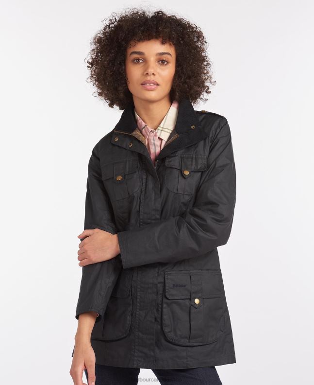 Barbour Clothing Women Royal Navy/Classic Lightweight Defence Waxed Cotton Jacket 2BB2F1389