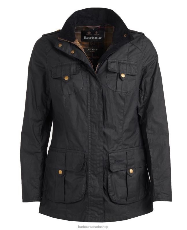 Barbour Clothing Women Royal Navy/Classic Lightweight Defence Waxed Cotton Jacket 2BB2F1389