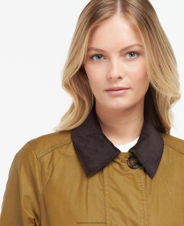 Barbour Clothing Women Sand/Ancient Poplar Brora Wax Jacket 2BB2F1391