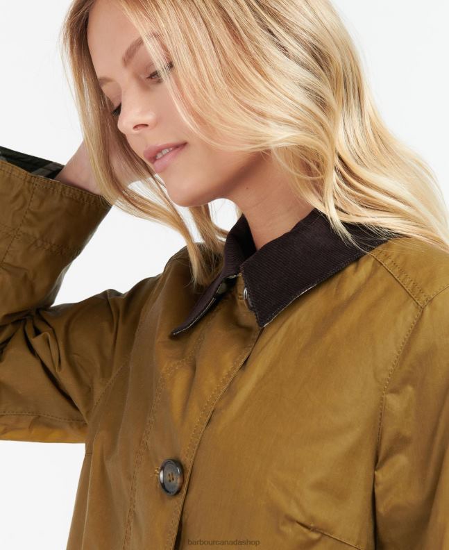 Barbour Clothing Women Sand/Ancient Poplar Brora Wax Jacket 2BB2F1391