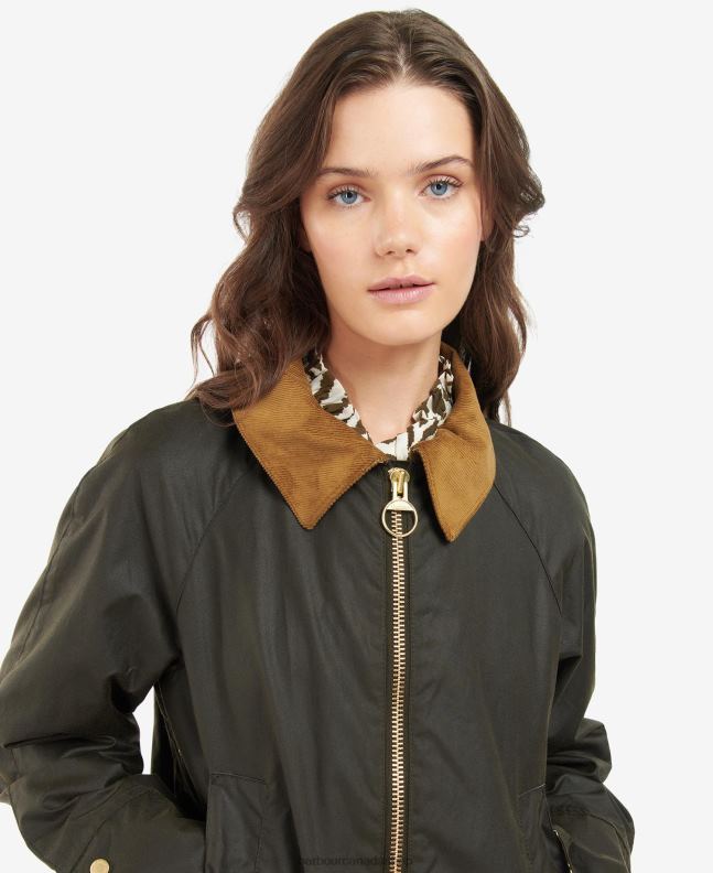 Barbour x House of Hackney Clothing Women Olive/Equus/Cocoa Handley Wax Jacket 2BB2F1386