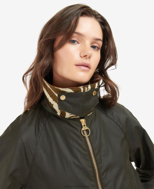 Barbour x House of Hackney Clothing Women Olive/Equus/Cocoa Handley Wax Jacket 2BB2F1386